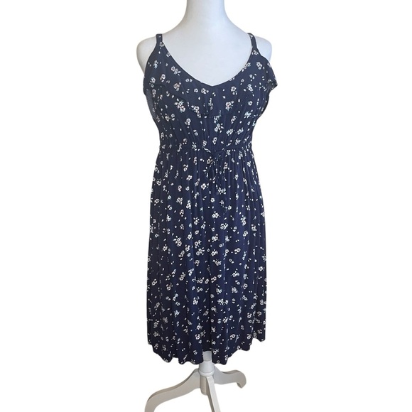 Torrid Floral Dress Size 1 Blue Flower Summer Adjustable Straps Easter Cottage - Picture 1 of 13